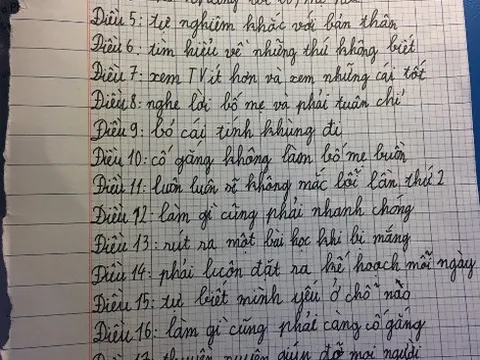 Cậu bé lớp 5 khiến dân mạng ngỡ ngàng về bộ luật 21 điều 'phải tuân chỉ'