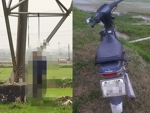 Người đàn ông tử vong trong tư thế treo cổ trên cột điện ở Hà Nội
