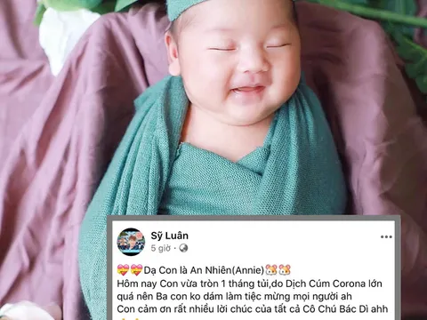 Sỹ Luân khoe ảnh đón con gái đầu lòng tròn 1 tháng tuổi
