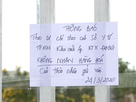 Ngừng nhận đồ tiếp tế tại khu cách ly ký túc xá Đại học Quốc gia TP. HCM