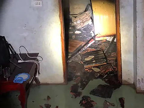 Mâu thuẫn gia đình, nam thanh niên châm lửa đốt nhà ở Nghệ An