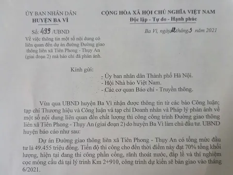 Ba Vì - Hà Nội: DA đường liên xã chưa nghiệm thu đã xảy ra hàng loạt sự cố