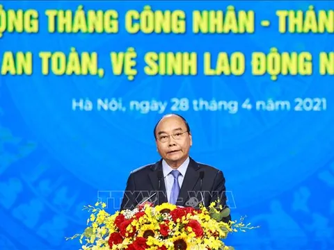 Chủ tịch nước Nguyễn Xuân Phúc dự Lễ kỷ niệm 135 năm Ngày Quốc tế Lao động