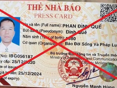 Xuất hiện đối tượng giả danh phóng viên Tạp chí Đời sống & Pháp luật