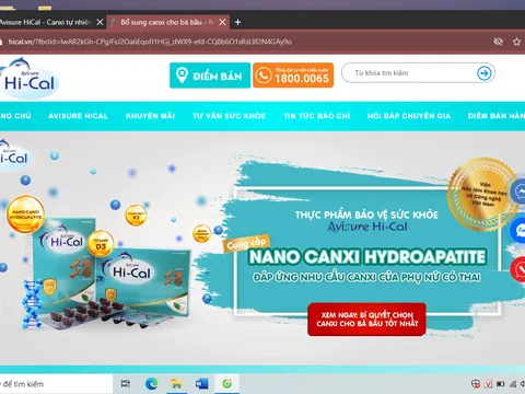 Hà Nội: Cục An toàn thực phẩm kiểm tra hàng loạt các sản phẩm Avisure Mama, Hi-cal, Momby fib, Nutri fucoidan quảng cáo vi phạm pháp luật