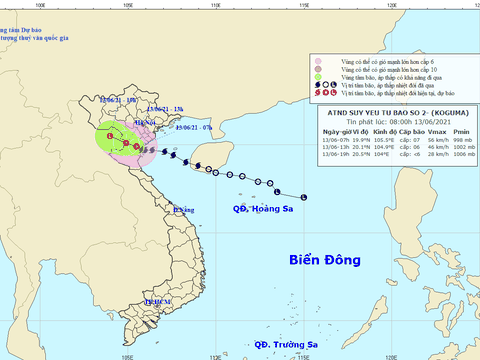 Sau khi vào đất liền từ Thái Bình đến phía Bắc Nghệ An, bão số 2 đã suy yếu thành áp thấp nhiệt đới