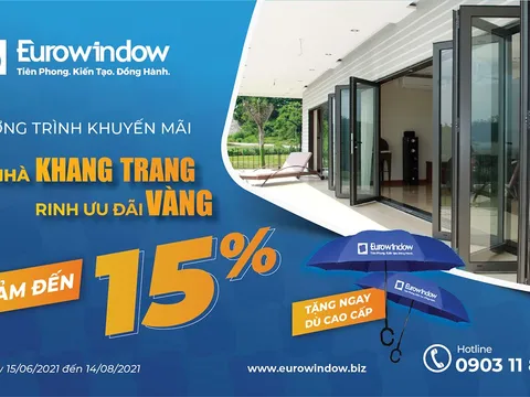 Eurowindow tri ân khách hàng, giảm đến 15% tất cả sản phẩm