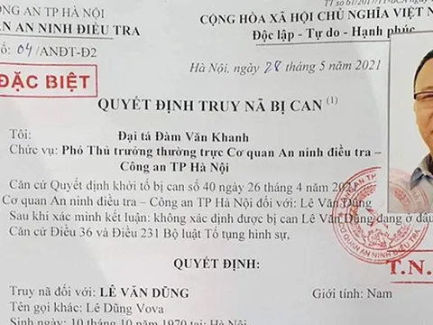 Công an TP.Hà Nội đã bắt được Lê Dũng 'Vova' sau gần 1 tháng trốn truy nã