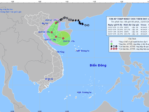 Áp thấp nhiệt đới gây mưa lớn tại Bắc Bộ, Trung Bộ