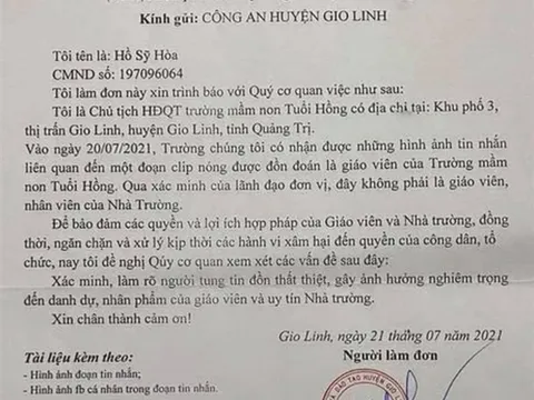 Làm rõ tin đồn giáo viên mầm non ở Quảng Trị xuất hiện trong clip nóng