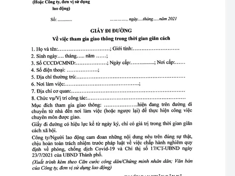 Thống nhất mẫu giấy tờ sử dụng cho người đủ điều kiện lưu thông trong TP Hà Nội