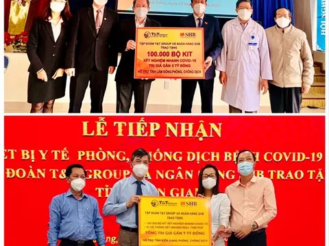 T&T Group và SHB tặng thiết bị, vật tư y tế trị giá 42 tỷ đồng giúp 8 tỉnh chống dịch