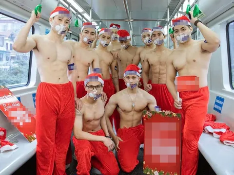 Sở Văn hóa sẽ xử lý vụ nhóm thanh niên cởi trần quảng cáo trên tàu điện Cát Linh – Hà Đông