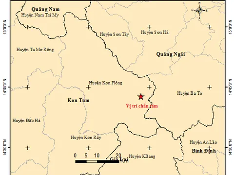 Kon Tum: 5 trận động đất liên tiếp xảy ra trong ngày 18/4