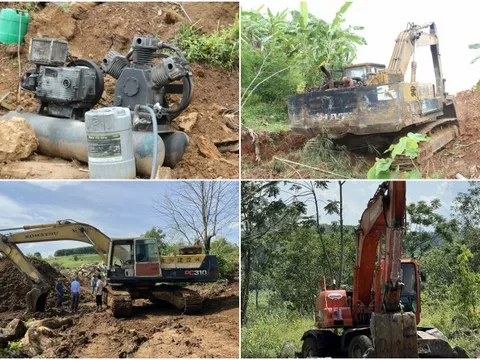 Nghệ An: Bắt 4 nhóm khai thác trái phép hơn 1.000 tấn đá