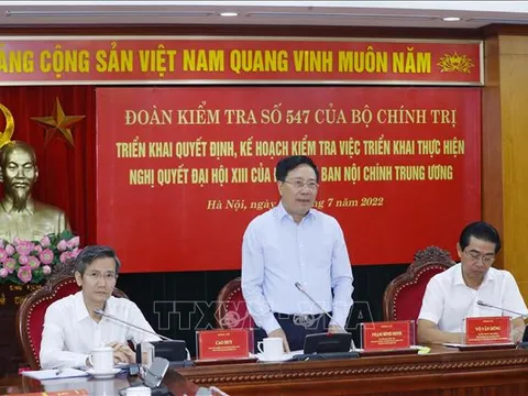 Kiểm tra việc thực hiện Nghị quyết Đại hội XIII của Đảng tại Ban Nội chính Trung ương