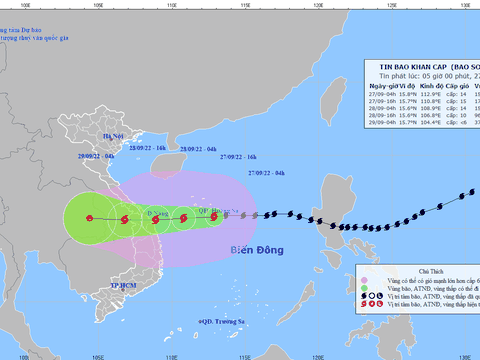 Siêu bão Noru giật cấp 16, hướng vào đất liền Trung Trung Bộ