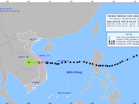Bão Noru đã vào đất liền, sẽ suy yếu dần thành áp thấp nhiệt đới