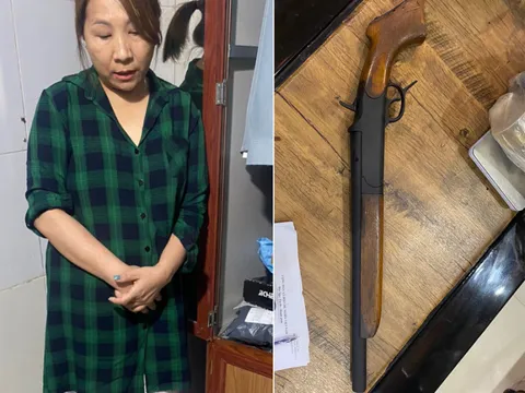Tạm giữ hình sự 'nữ quái' buôn bán ma túy, thu giữ vũ khí nóng tại nhà