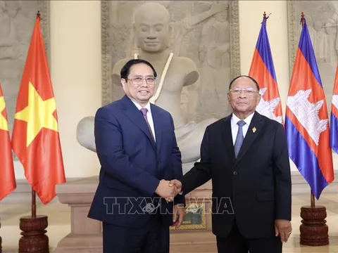 Thủ tướng Phạm Minh Chính hội kiến Chủ tịch Quốc hội Campuchia