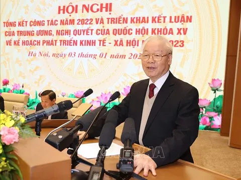 Tổng Bí thư: Tranh thủ thời cơ, thực hiện thắng lợi mục tiêu KT - XH năm 2023