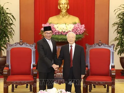 Tổng Bí thư Nguyễn Phú Trọng tiếp Thủ tướng Liên bang Malaysia