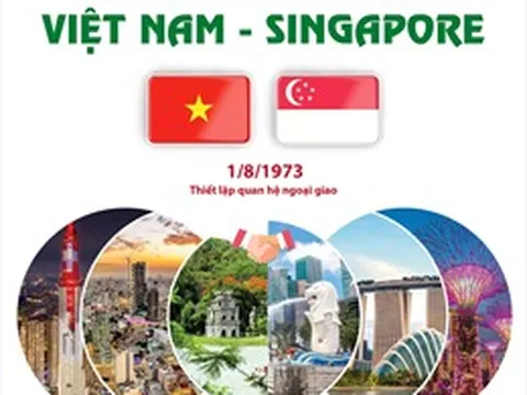 Điện mừng 50 năm thiết lập quan hệ ngoại giao, 10 năm thiết lập quan hệ Đối tác chiến lược Việt Nam - Singapore