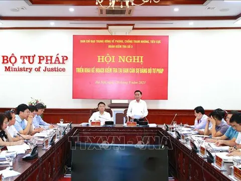 Ban Chỉ đạo Trung ương về phòng, chống tham nhũng, tiêu cực triển khai Kế hoạch kiểm tra tại Ban cán sự đảng Bộ Tư pháp