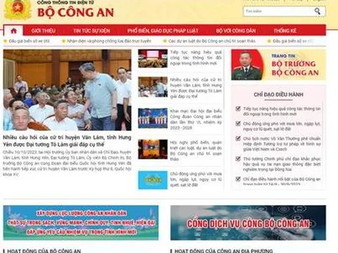 Những thông tin nào của lực lượng CAND được cung cấp trên môi trường mạng?