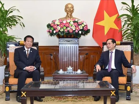 Bộ trưởng Ngoại giao Bùi Thanh Sơn tiếp nguyên Đại sứ đặc biệt Nhật Bản - Việt Nam