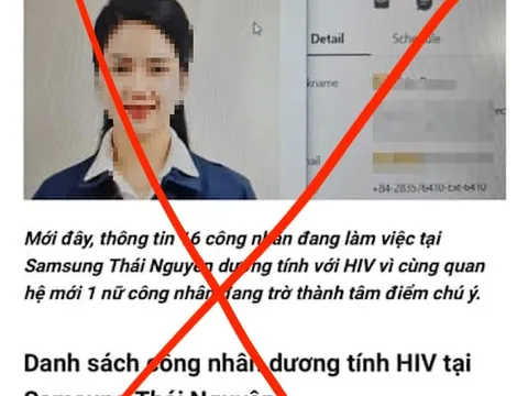 Xử phạt người đăng thông tin sai sự thật về 'Nữ công nhân Samsung nhiễm HIV'