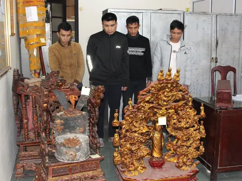 Bắt nhóm đối tượng gây ra hàng loạt vụ trộm cắp đồ thờ tại đình, chùa