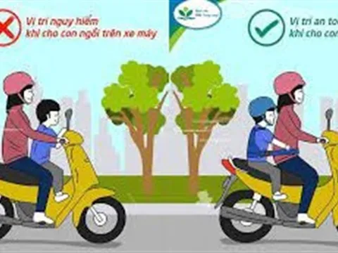 Chở trẻ em trên 6 tuổi ngồi trước xe máy sẽ bị phạt từ 8-10 triệu đồng