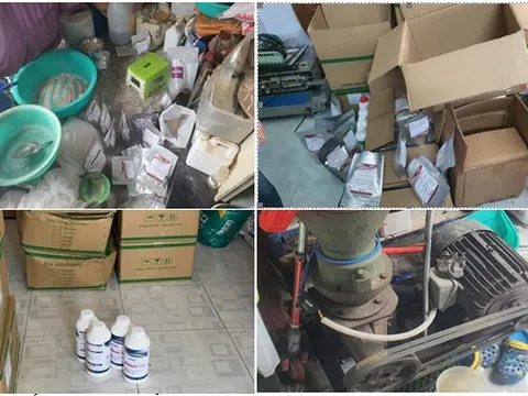 Phát hiện công ty sản xuất thuốc và thức ăn thủy sản nghi kém chất lượng