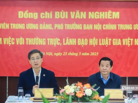Phó Trưởng Ban Nội chính Trung ương thăm và làm việc với Hội Luật gia Việt Nam
