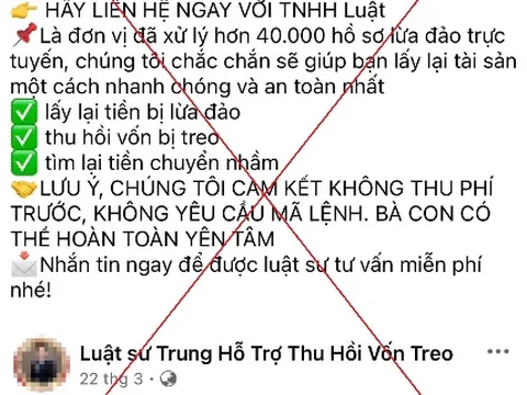 Sập bẫy luật sư hỗ trợ thu hồi tiền lừa đảo, người phụ nữ liên tiếp bị lừa hàng trăm triệu