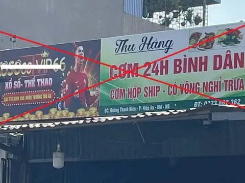 Cảnh báo thủ đoạn làm bảng hiệu miễn phí để lồng ghép quảng cáo cá độ, cờ bạc trực tuyến