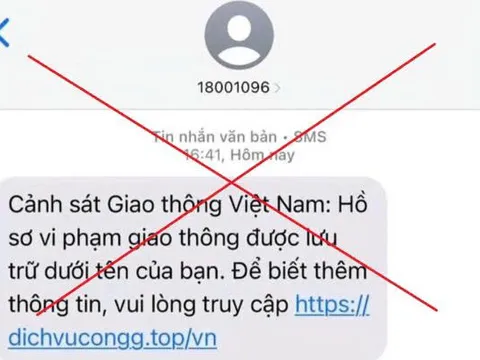 Cảnh giác tin nhắn “phạt nguội” kèm đường link giả mạo nhằm chiếm đoạt tiền
